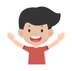 Cute happy boy cartoon vector