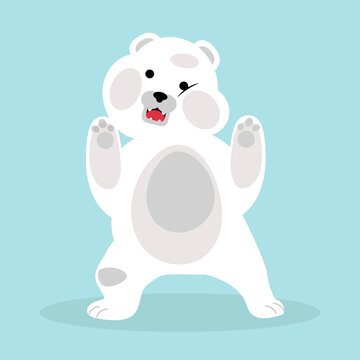 white bear funny Cartoon vector