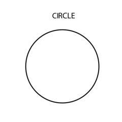 Black linear sphere for game, icon, package design, logo, mobile, ui, web, education. Circle on a white background. Spherical shape illustration. Outline.