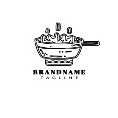 boiling water logo cartoon icon design template black isolated vector