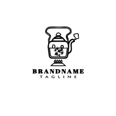 boiling water logo cartoon icon design template black isolated simple illustration