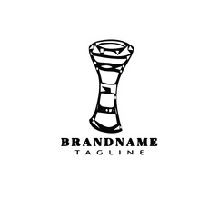 African music instrument djembe cartoon logo icon cute template vector