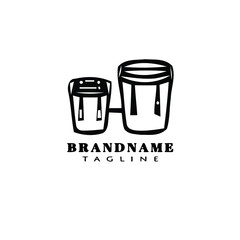 African music instrument bongo cartoon logo icon cute template vector