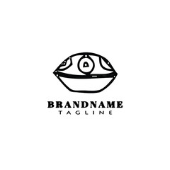 African music instrument tambourine logo icon cute template vector illustration