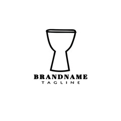 Creative African music instrument djembe cartoon logo icon cute template vector illustration