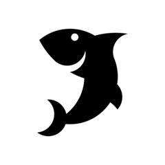 Fototapeta premium Vector shark in golden ratio style. Editable illustration