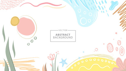 Abstract and colorful vector painting background for social media posts, banners, placards, brochures, posters and covers.