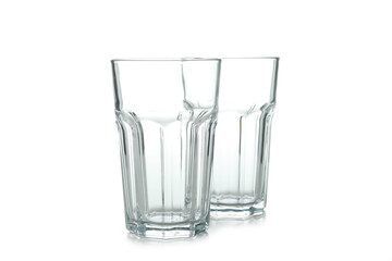 Empty glasses for drinks isolated on white background