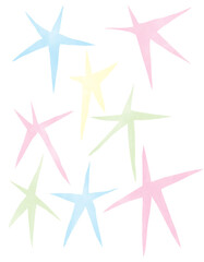 Set of eight stars.