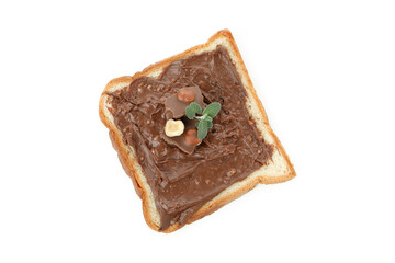 Chocolate paste sandwich isolated on white background