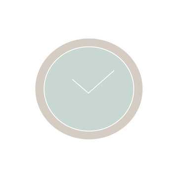 A Modern Wall Round Clock In Minimalistic Style.