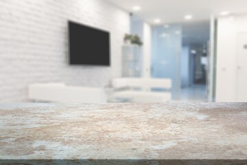 Table Top And Blur interior Of Background