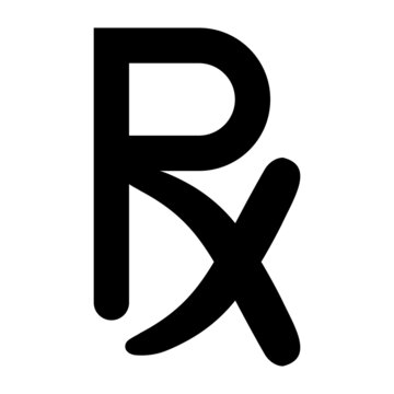 Medical symbol Rx prescription signage physician and doctor required medication and prescription for pharmaceutical drugs