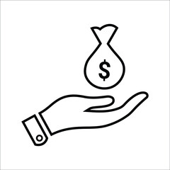 Finance, investment, loan, money, payment line icon. Outline vector.