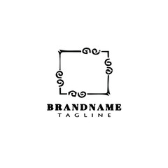 vintage border frame logo cartoon icon design template black isolated vector illustration
