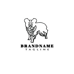border collie dog logo cartoon icon design template black isolated vector