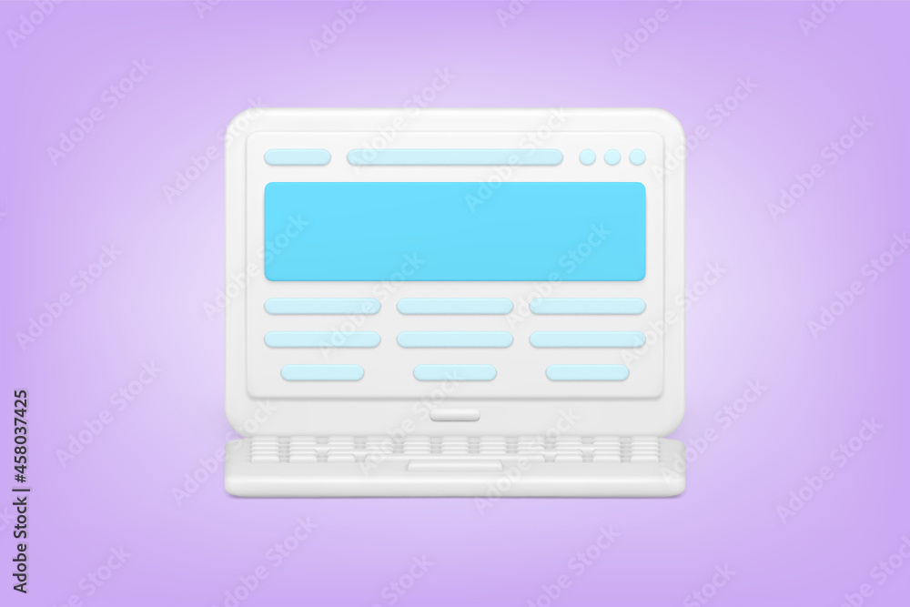 Poster website coding and development on screen 3d icon