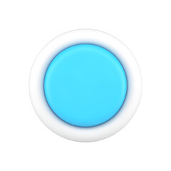Blue button 3d icon. Minimalistic round switch of settings