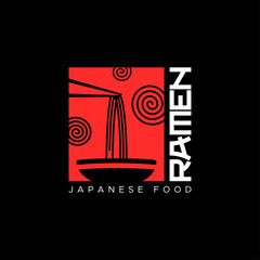 Japanese food Ramen logo vector illustration