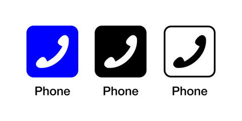 電話, 通話, tel, コールのアプリアイコンベクターデザインイラスト素材