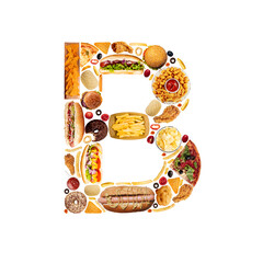 fast food alphabet with delicious image