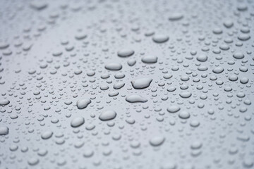 Raindrops on glass car for texture and background