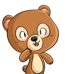 Obraz premium Illustration of happy kid wearing a bear costume