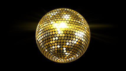 Obraz premium Mirror Ball Disco Lights Club Dance Party Glitter 3D illustration.