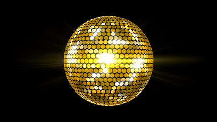 Mirror Ball Disco Lights Club Dance Party Glitter 3D illustration.