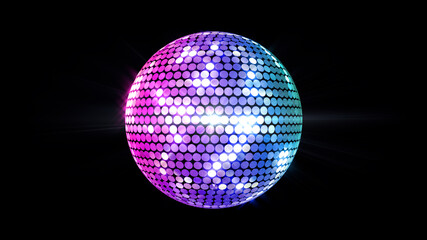 Mirror Ball Disco Lights Club Dance Party Glitter 3D illustration.