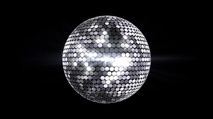 Mirror Ball Disco Lights Club Dance Party Glitter 3D illustration.