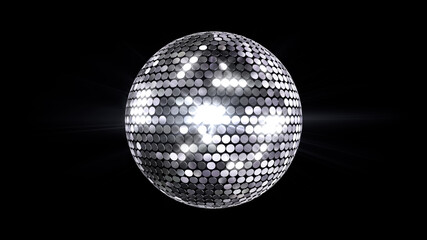 Mirror Ball Disco Lights Club Dance Party Glitter 3D illustration.