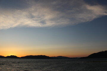 山口県　瀬戸内海の夕陽