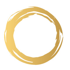 金色のシンプルな和風なイメージの円のフレーム素材