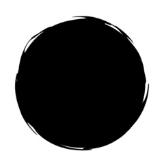 Fototapeta na wymiar 和風なイメージなシンプルな黒色の円の素材