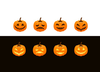 halloween pumpkin illustration vector collection