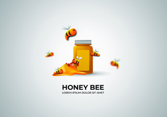 illustration of honey bee background