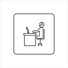 Naklejka premium Customer Service Icon, Customer Care Icon, Call center operator with headset vector icon