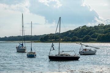 boots moored at Dell Quay West Sussex England	