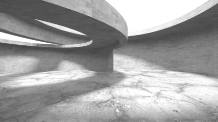 Abstract architecture background. Empty rough concrete interior