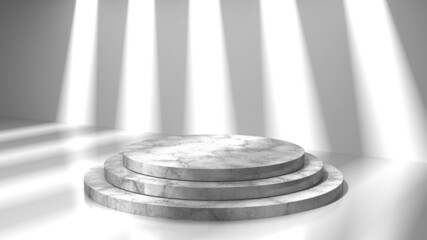 Abstract scene podium mockup. Award ceremony concept