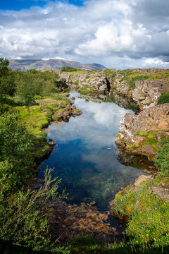 Flosagja Canyon  in Thingvellir National Park, Iceland