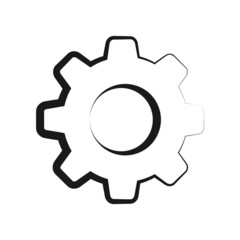 settings gear black and white line icon elegant