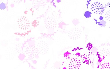 Fototapeta na wymiar Light Purple vector abstract backdrop with flowers, roses.