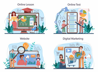 Marketing education school course online service or platform set