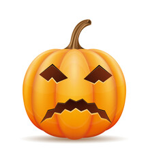pumpkin with horrible faces for halloween celebration vector illustration
