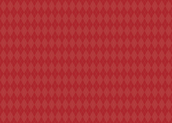 アーガイルチェックの背景素材　イラスト　秋冬　クリスマス（赤色、ワインレッド）