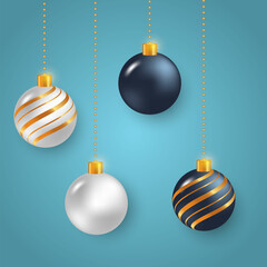Christmas ball decoration with white and dark style