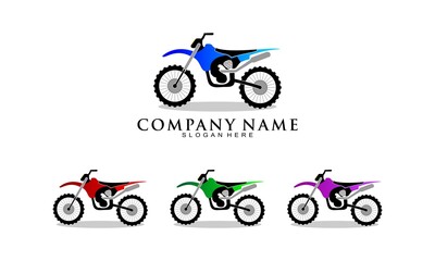 Trail motorcycle set illustration vector logo