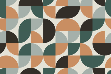 Fototapeta na wymiar Vector seamless trendy vintage background - color geometric design. Abstract fashion pattern. Endless stylish mosaic texture